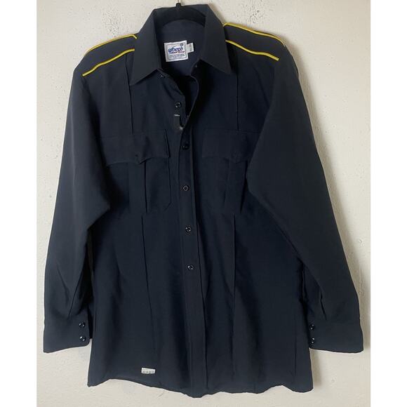 Elbeco TexTrop Long Sleeve Black Uniform Shirt Sz 15 1/2 34 - Picture 1 of 12